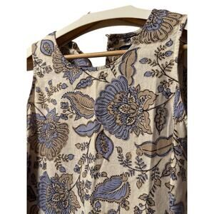 Tommy Hilfiger Sleeveless Paisley Floral Drop Waist‎ Dress Linen Blend, Size 8